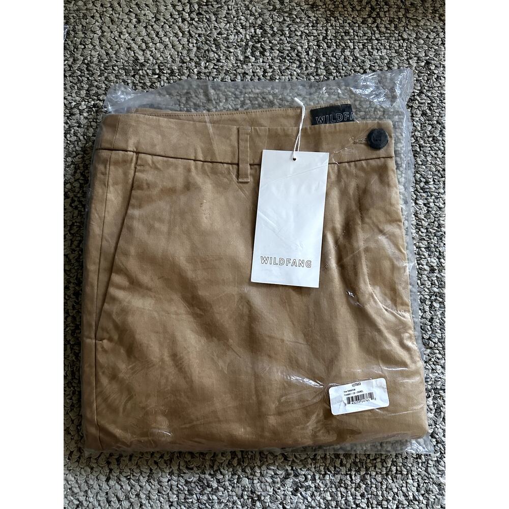 NEW Wildfang The Essential Trouser Camel Khaki Size 16 Tapered Rolled Hem NWT - Picture 7 of 7